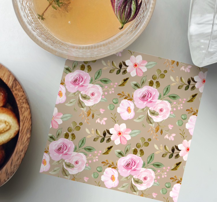 Bases para copos com estampa botânica - TenStickers