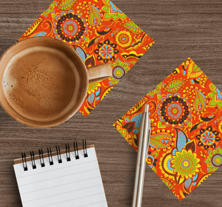 Bases para copos com estampa botânica vibrante - TenStickers