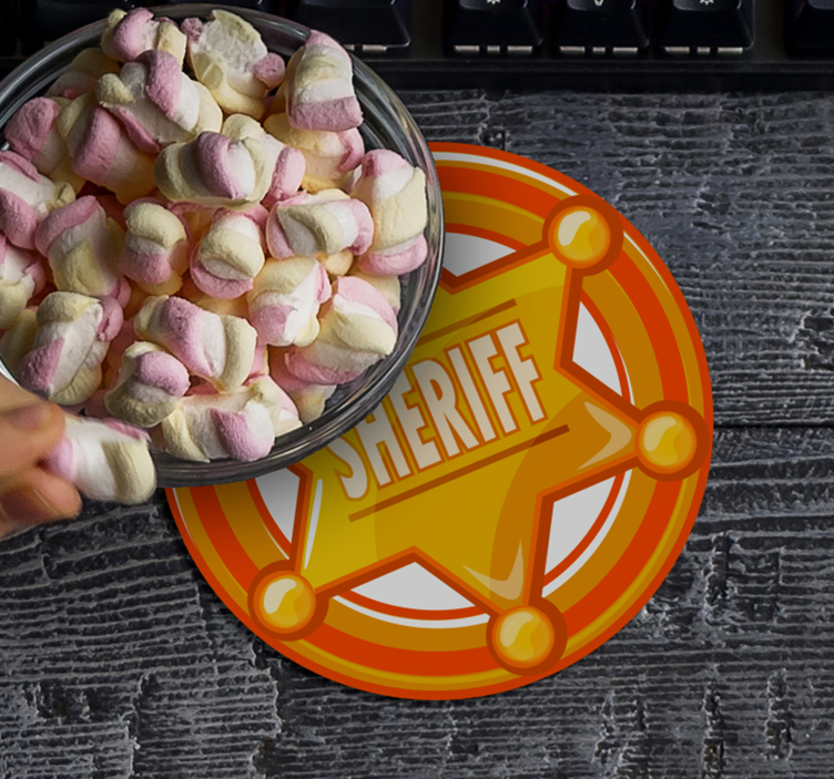 Bases para copos com estampa de estrela de xerife - TenStickers