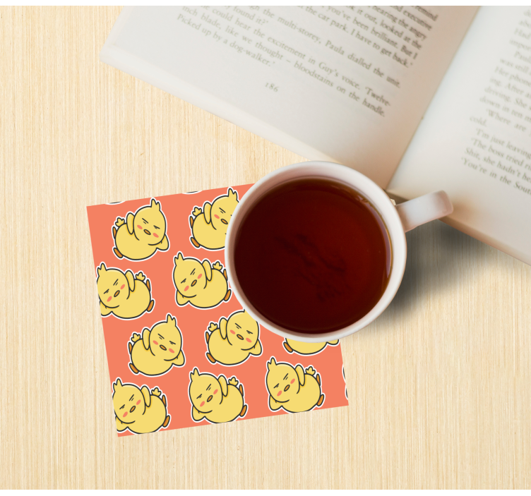 Bases para copos com estampa de pintinhos amarelos - TenStickers