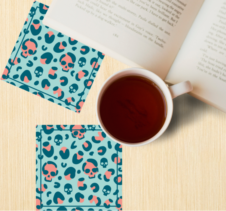 Bases para copos com geometria de caveira - TenStickers