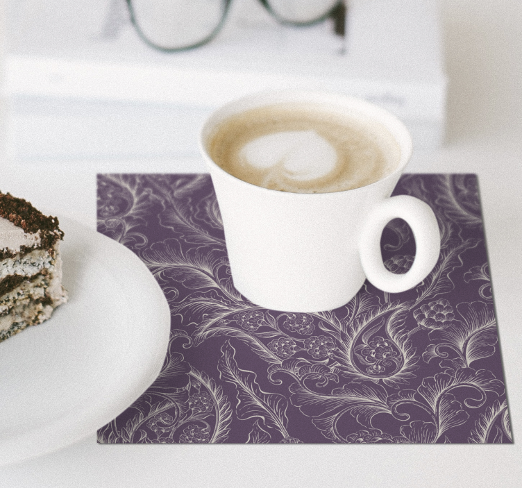 Bases para copos com motivo botânico elegante - TenStickers