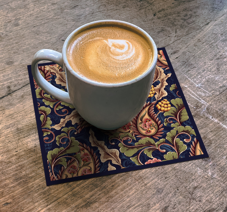 Bases para copos com motivo botânico sofisticado - TenStickers