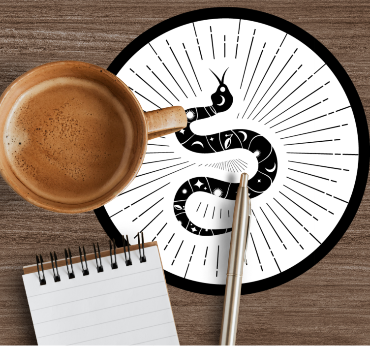 Bases para copos com motivo de cobra abstrato - TenStickers