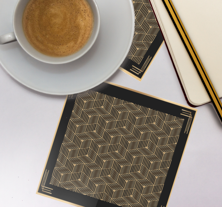 Bases para copos com motivo de folha geométrica - TenStickers