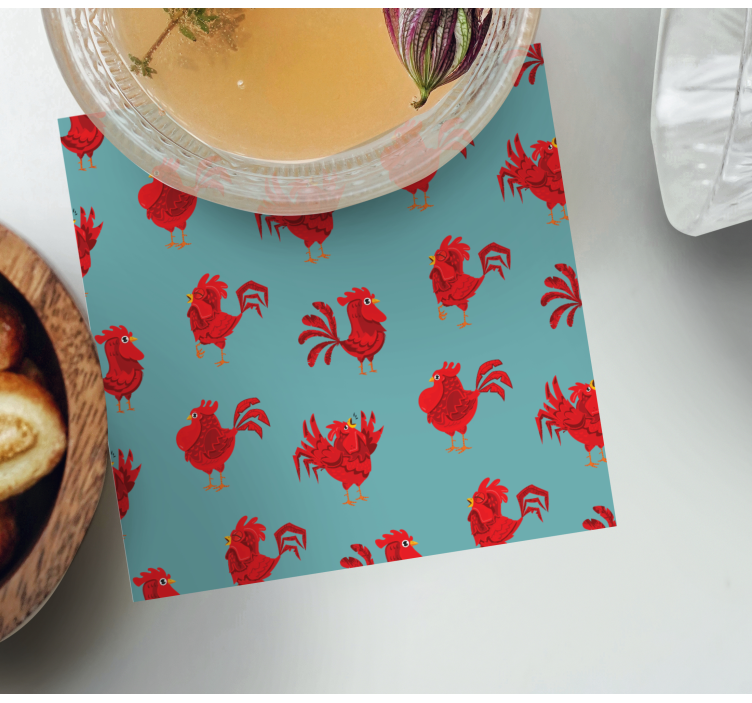 Bases para copos com motivo de galo vibrante - TenStickers