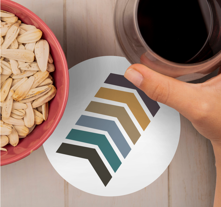 Bases para copos com padrão chevron em camadas - TenStickers