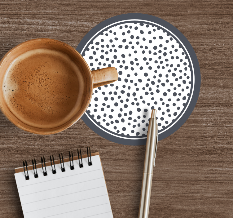 Bases para copos com padrão circular de bolinhas - TenStickers