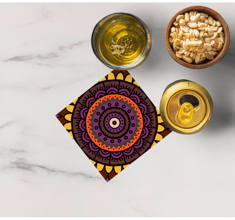 Bases para copos com padrão circular intricado - TenStickers