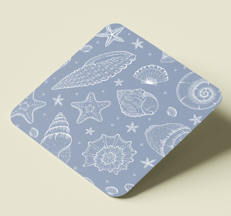 Bases para copos com padrão de conchas e estrelas - TenStickers