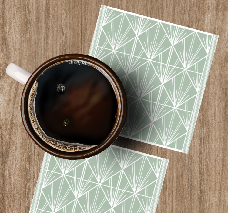 Bases para copos com padrão de folhas geométricas - TenStickers