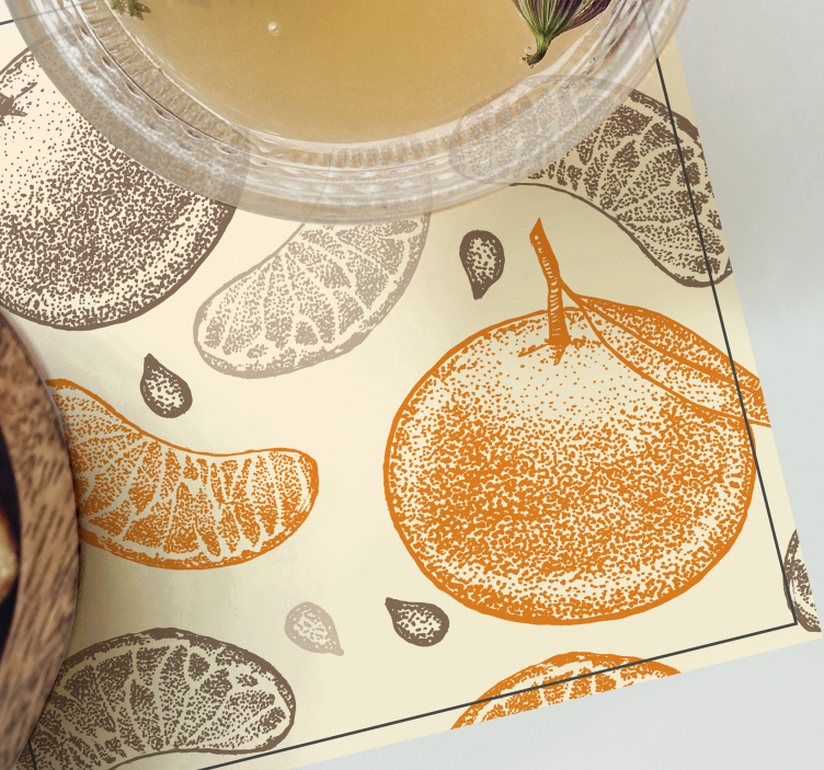 Bases para copos com padrão de frutas cítricas - TenStickers