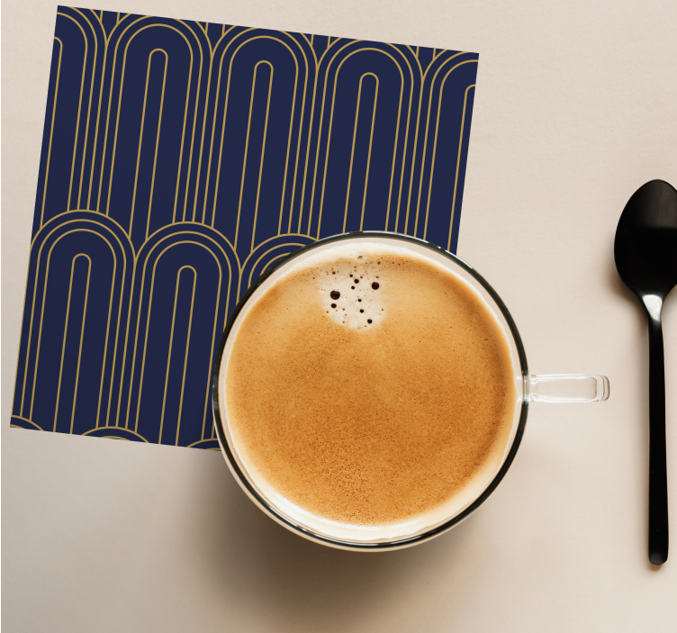 Bases para copos com padrão de linhas curvas - TenStickers