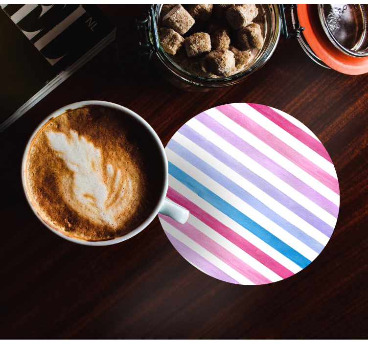 Bases para copos com padrão de listras aquareladas - TenStickers