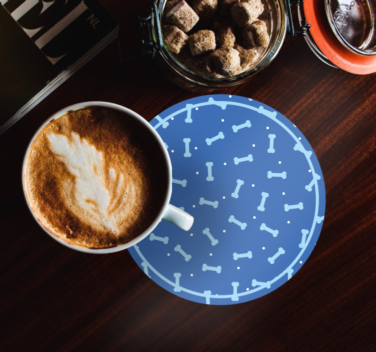 Bases para copos com padrão de osso - TenStickers