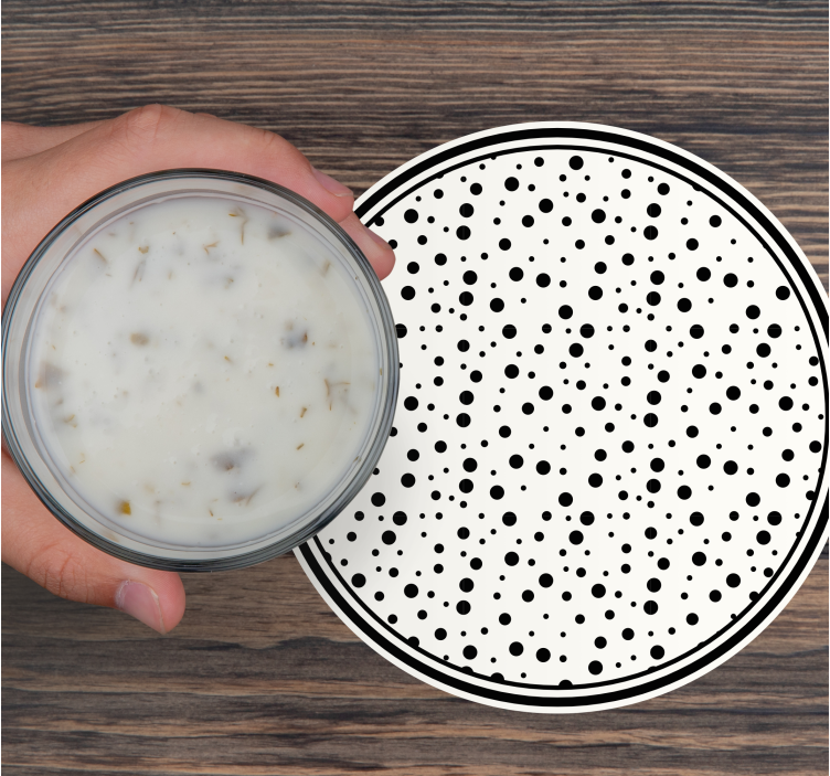 Bases para copos com padrão de pontos pretos - TenStickers