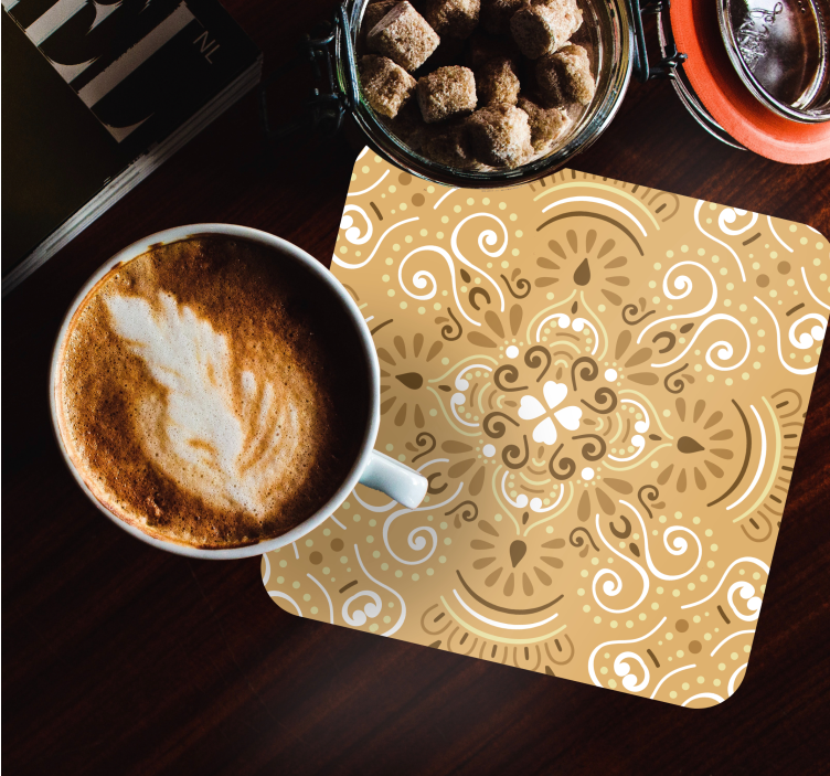 Bases para copos com padrão de redemoinho intricado - TenStickers