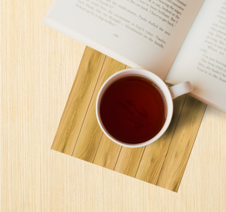 Bases para copos com padrão de tábuas de madeira - TenStickers