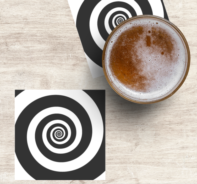 Bases para copos com padrão espiral contrastante - TenStickers