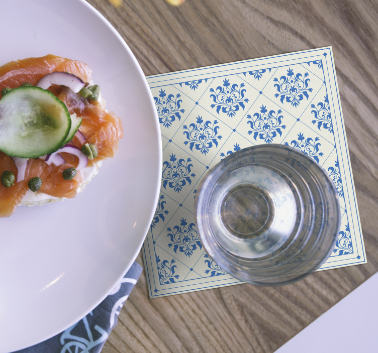 Bases para copos com padrão floral elegante - TenStickers