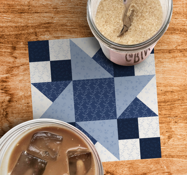 Bases para copos com padrão floral estelar elegante - TenStickers