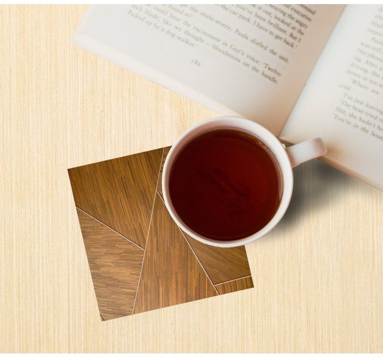 Bases para copos com padrão geométrico de madeira - TenStickers