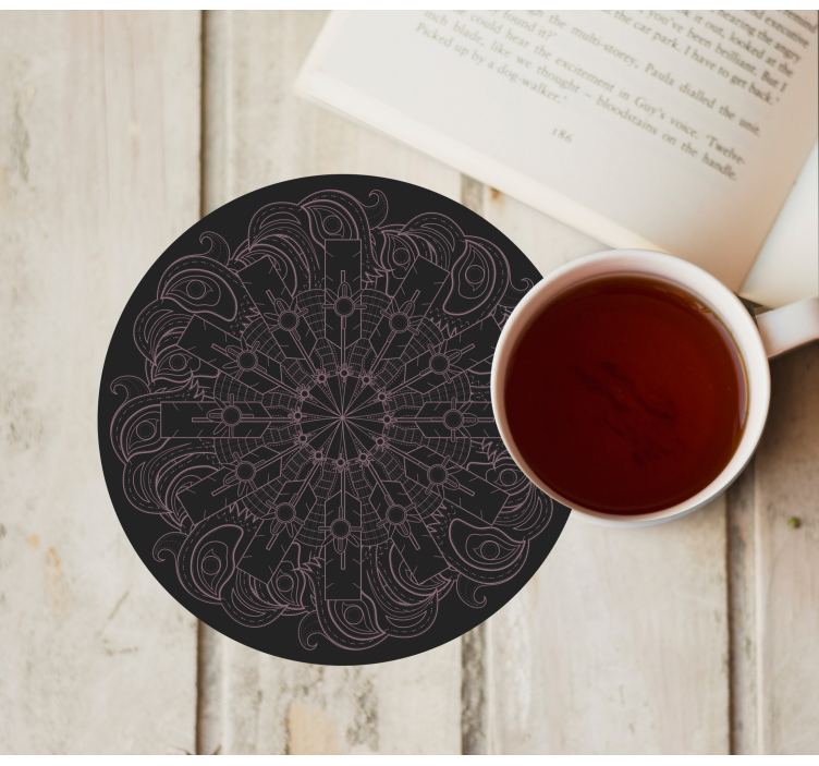 Bases para copos com padrão mandala intrincado - TenStickers