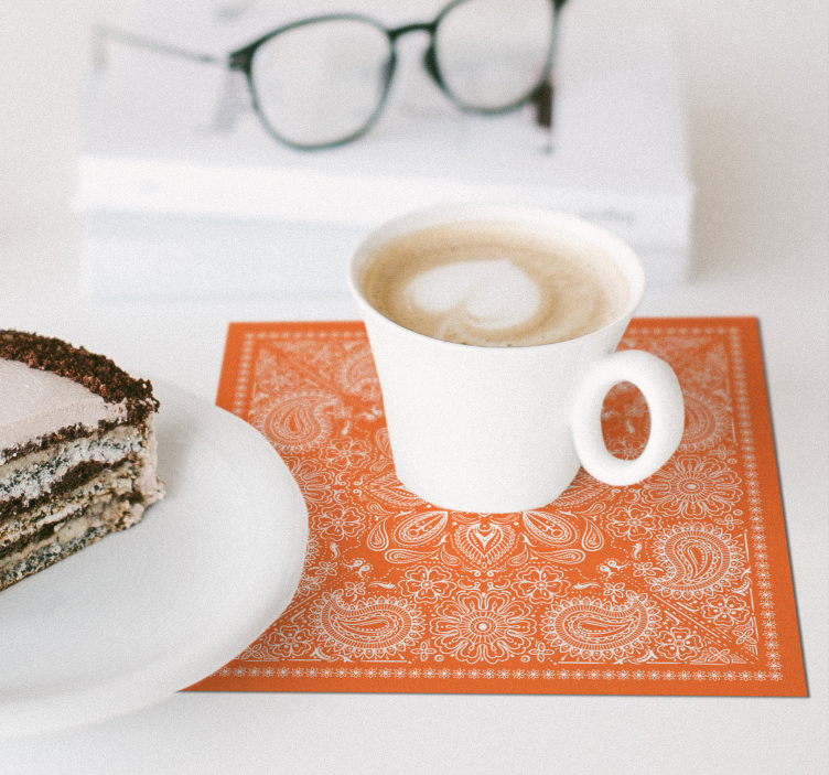 Bases para copos com padrão paisley detalhado - TenStickers