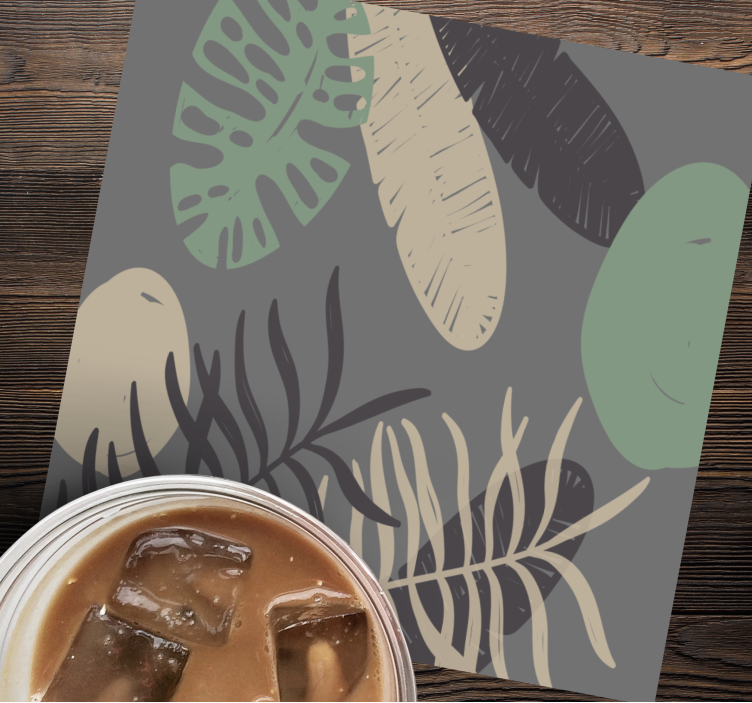 Bases para copos com padrão texturizado de folhas - TenStickers