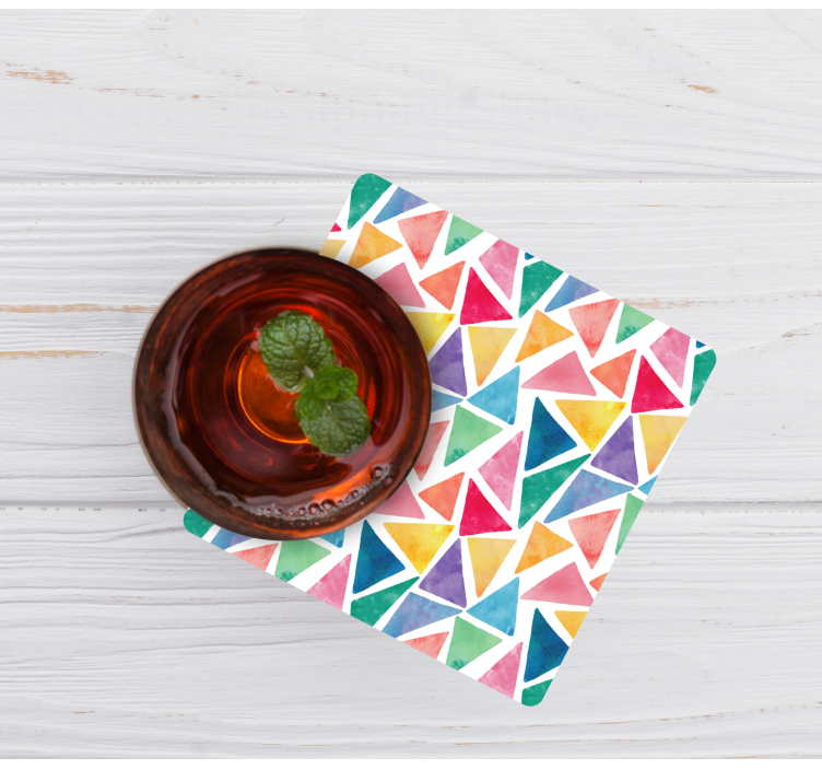 Bases para copos com padrão triangular colorido - TenStickers