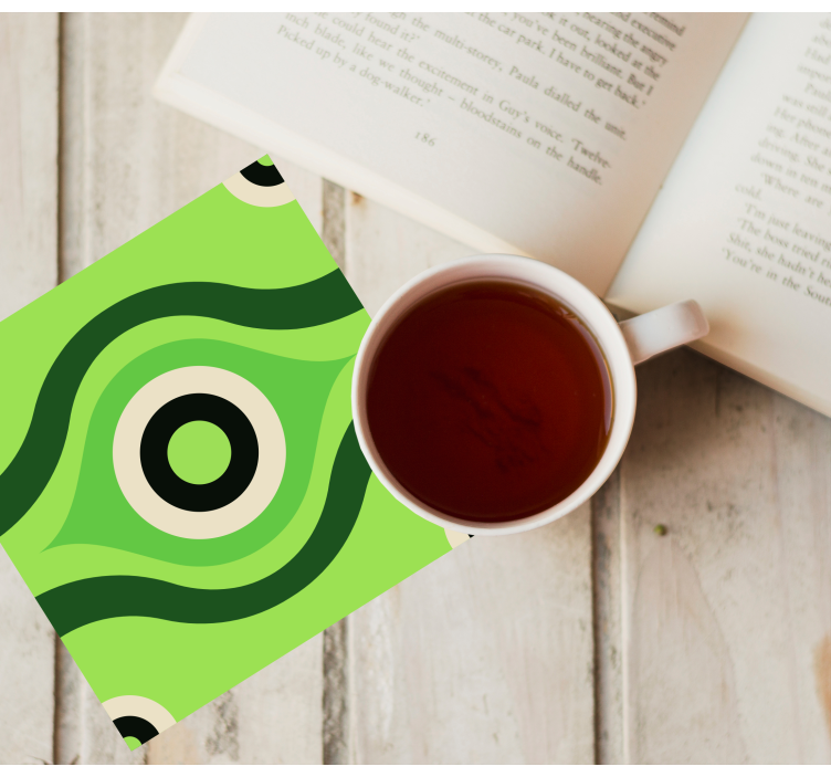 Bases para copos com padrão verde ondulado - TenStickers