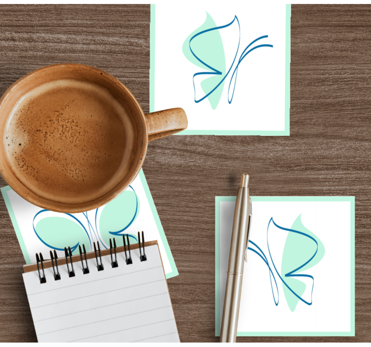 Bases para copos com padrões de borboletas elegantes - TenStickers