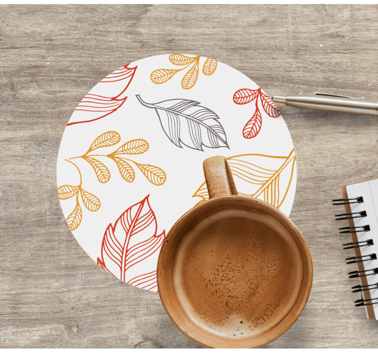 Bases para copos com padrões de folhas em camadas - TenStickers