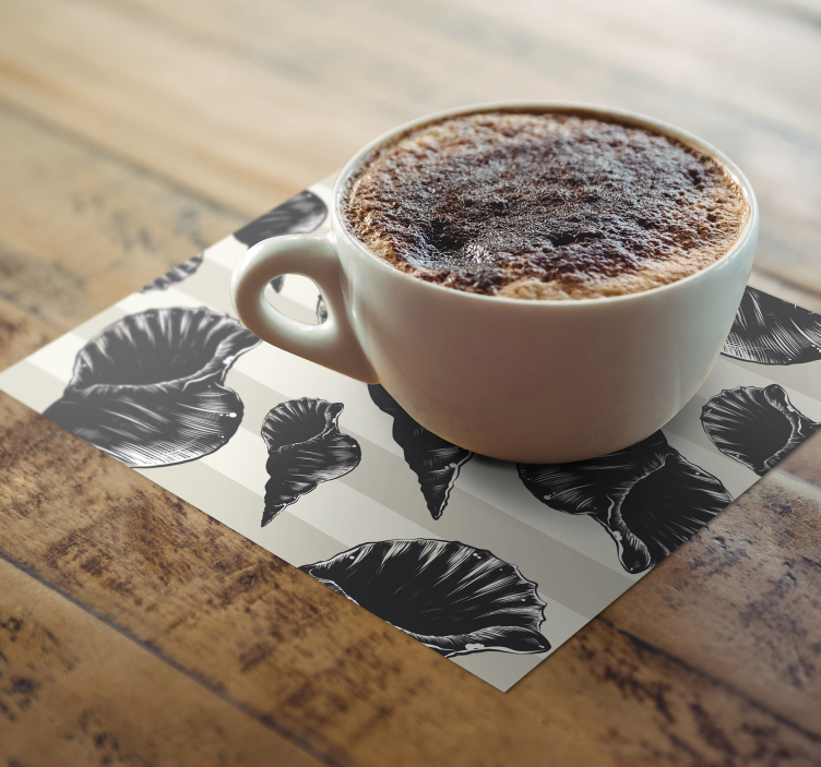 Bases para copos com padrões elegantes de concha - TenStickers