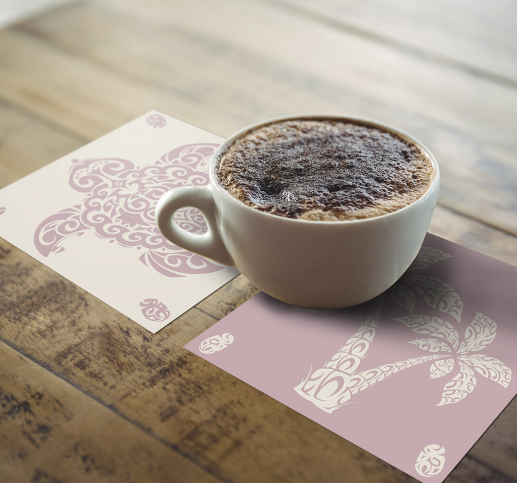 Bases para copos com padrões elegantes de folhas de palmeira - TenStickers