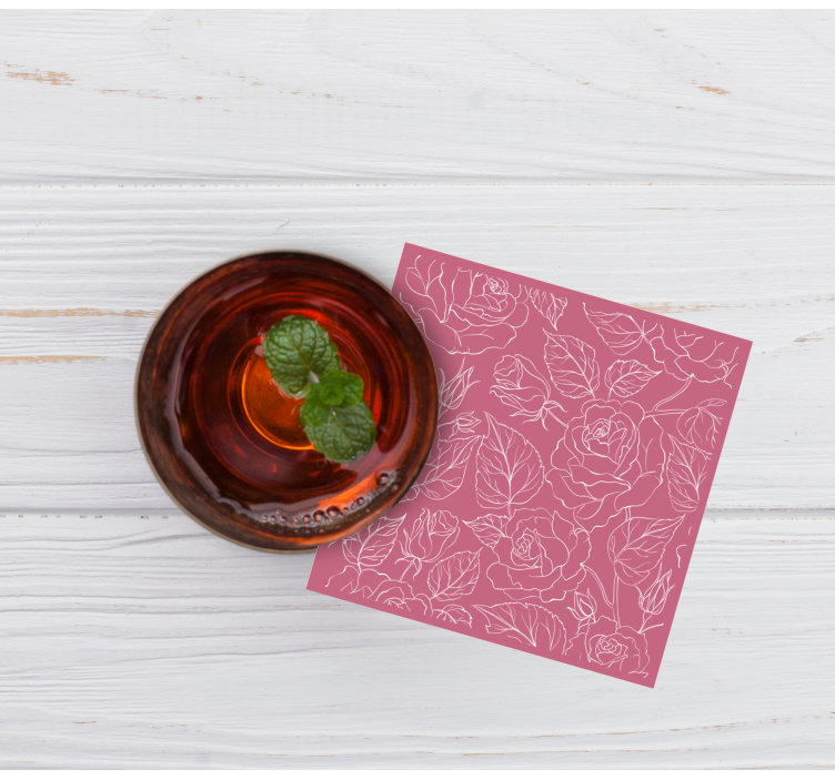 Bases para copos com padrões florais estilizados - TenStickers