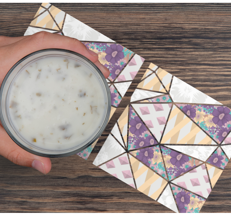 Bases para copos com padrões florais geométricos - TenStickers