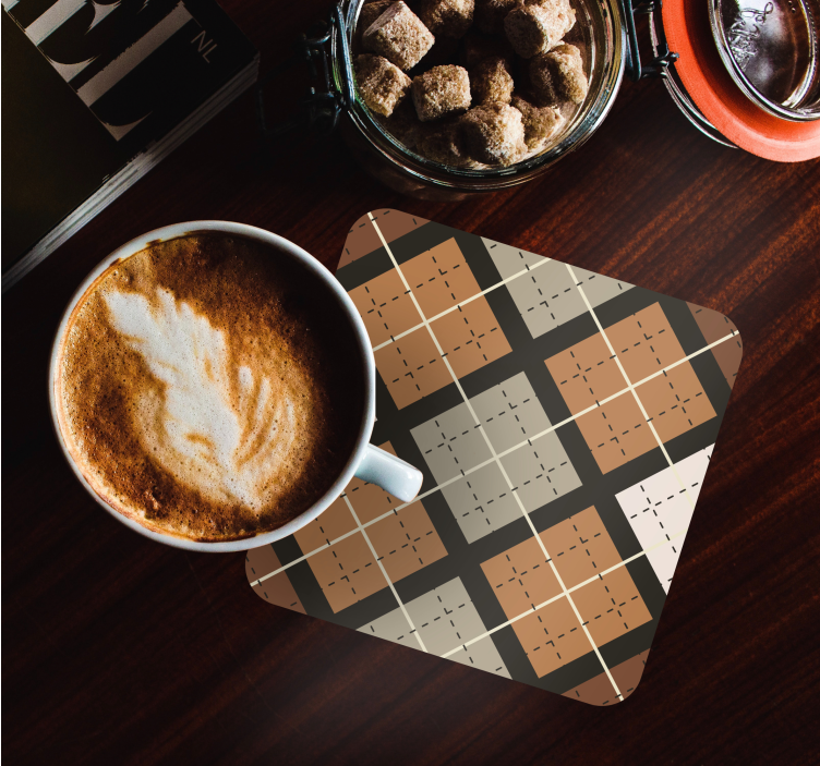 Bases para copos com padrões geométricos quadrados - TenStickers