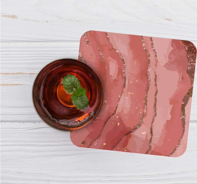 Bases para copos com redemoinhos de mármore rosa - TenStickers