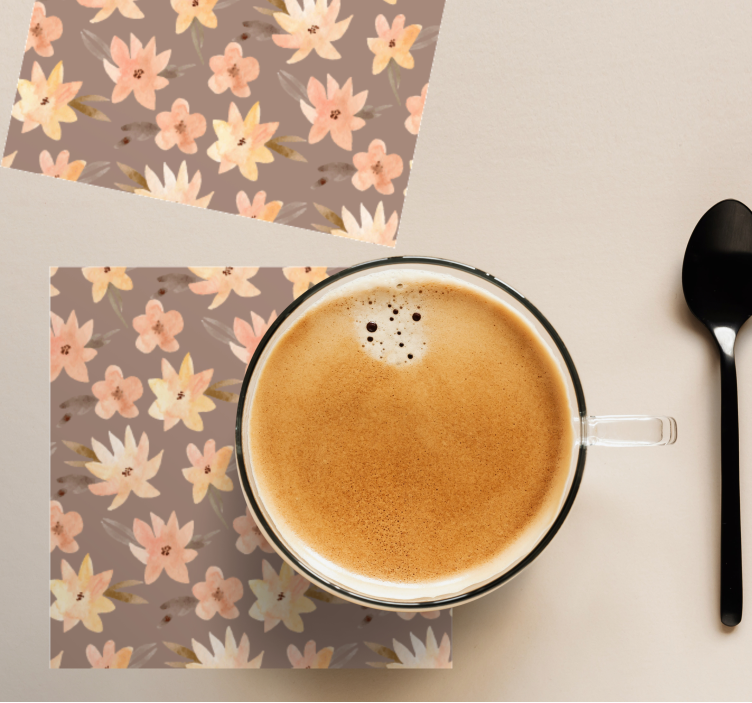 Bases para copos com superfície de motivo botânico - TenStickers