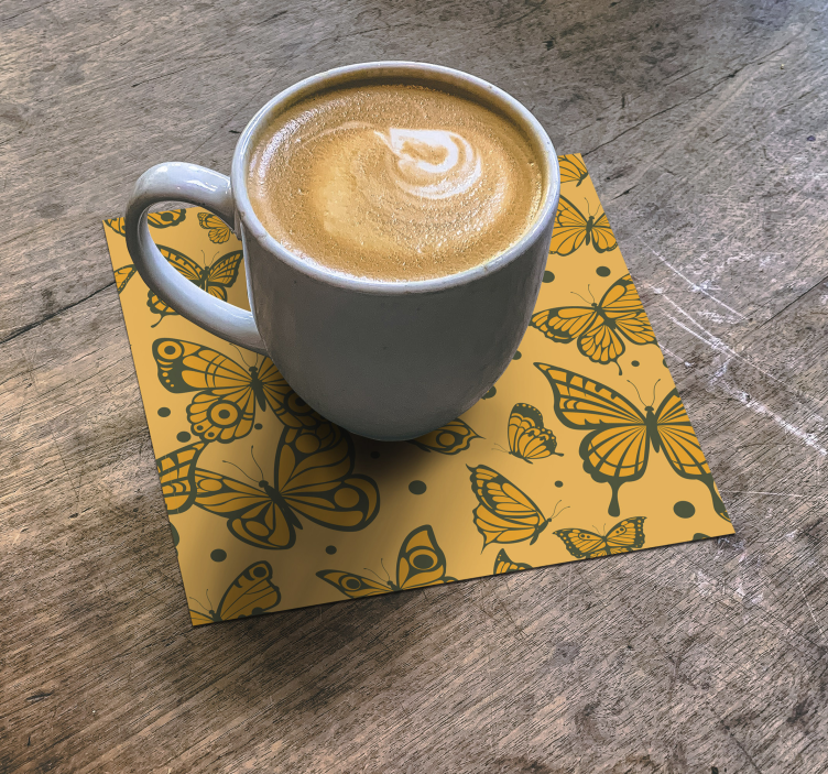 Bases para copos com superfície de padrão borboleta - TenStickers