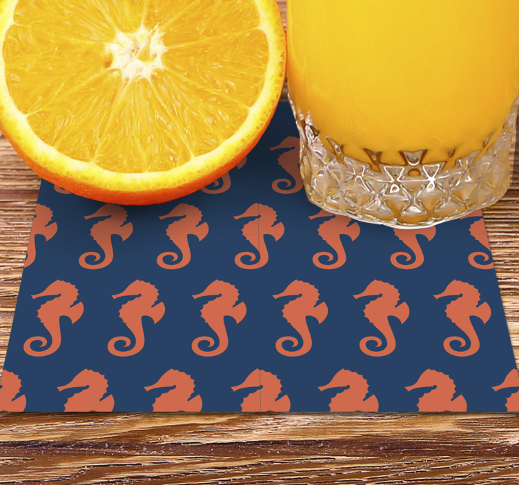 Bases para copos com superfície de padrão de cavalo-marinho - TenStickers