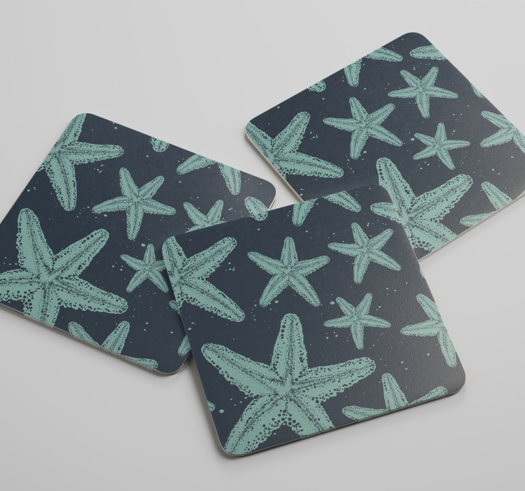 Bases para copos com superfície em padrão de estrela do mar - TenStickers