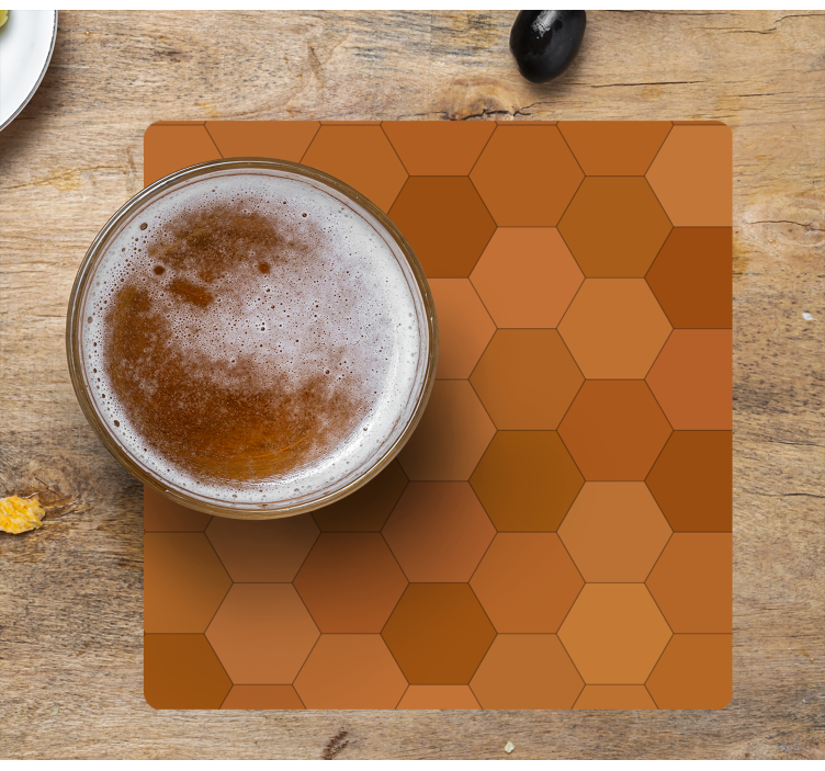 Bases para copos com superfície em padrão hexagonal - TenStickers