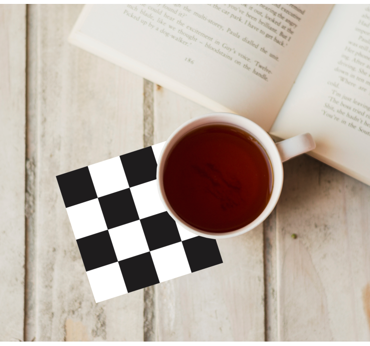 Bases para copos com superfície em padrão xadrez - TenStickers