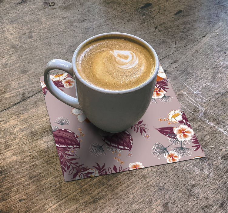 Bases para copos com superfície estampada floral - TenStickers