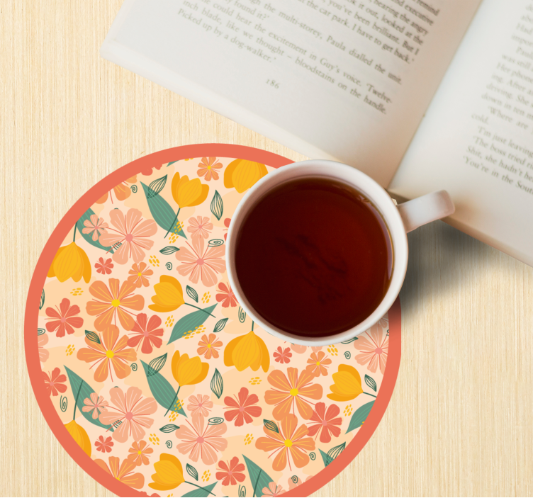 Bases para copos com superfície redonda floral - TenStickers