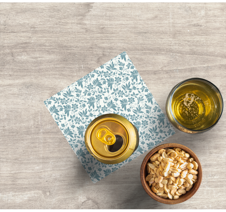 Bases para copos com superfície texturizada floral - TenStickers