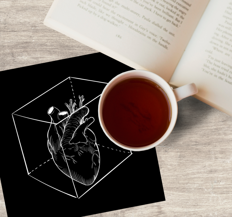 Bases para copos coração em cubo 3d - TenStickers