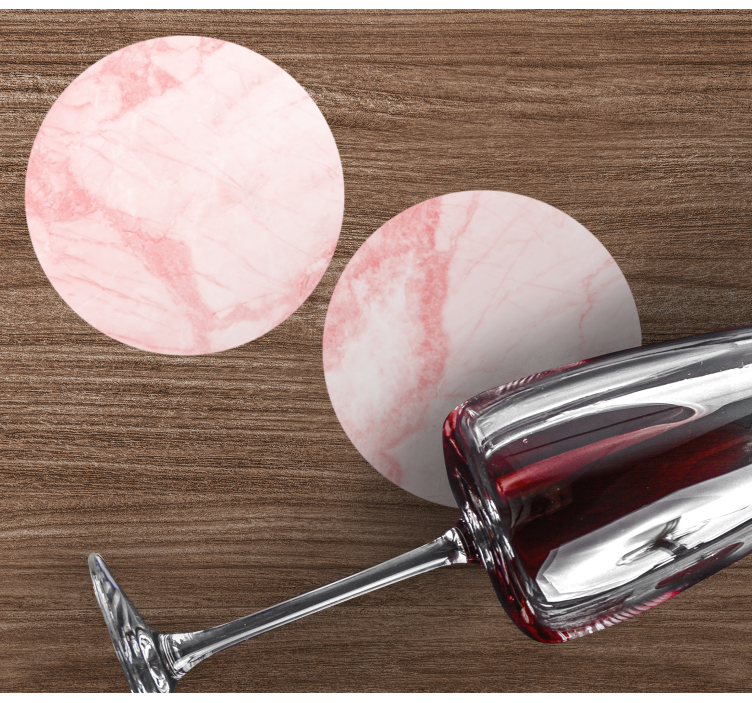 Bases para copos de mármore rosa texturizado - TenStickers